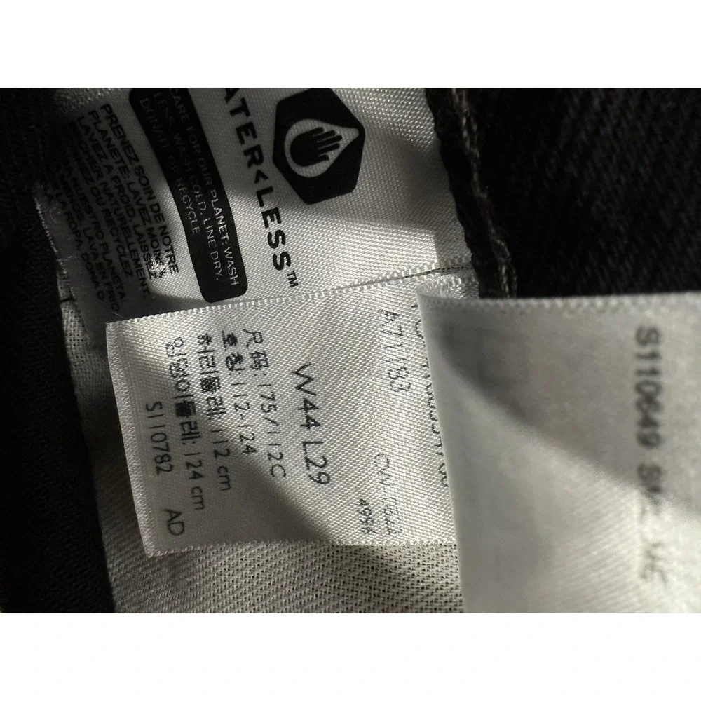 Levi's 550 44x29 (42.5x27.5) Relaxed Black 100% Cotton‎ Denim Jeans Straight Leg